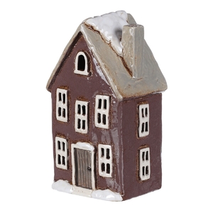 Domeček keramický - na čajovou svíčku, tmavě fialový