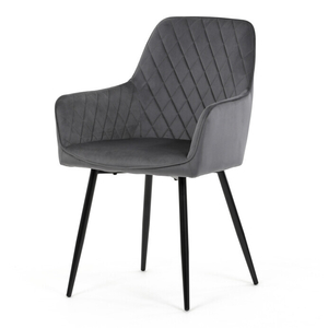 Jídelní židle, šedá, sametová látka, DCH-215 GREY4