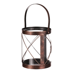 Lampa kovová - na svíčku, barva měděná-antik