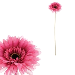 Gerbera - umělý květ na stonku, barva růžová