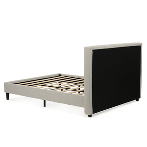 Dvoulůžková postel, látka, béžová, BED-M180 CRM2