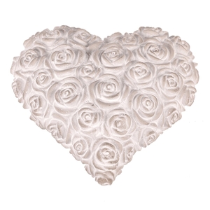 Srdce s růžemi - betonové, šedé