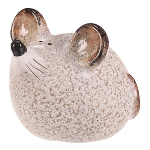 Myš - keramická figurka, vel. M, barva krémová