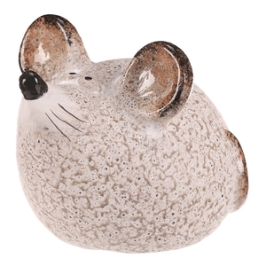 Myš - keramická figurka, vel. M, barva krémová