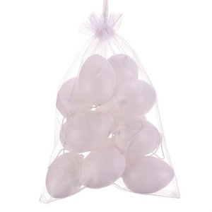 Vajíčka umělá - 6 cm, závěsná, bílá, cena za balení (12 ks)