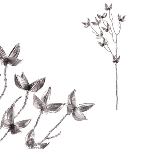 Bavlník - umělá větev, barva stříbrná