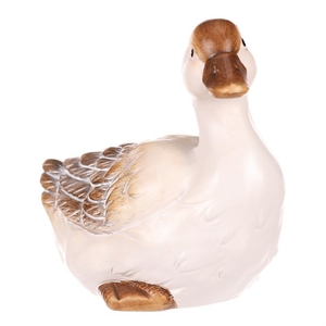Kachna - keramická figurka, vel. M, bílo-hnědá