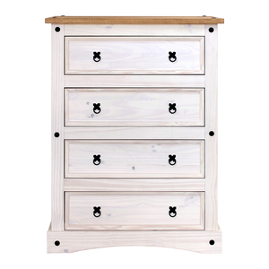 Komoda 4 zásuvky CORONA bílý vosk
