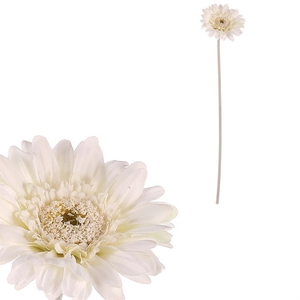 Gerbera - umělý květ na stonku, krémový