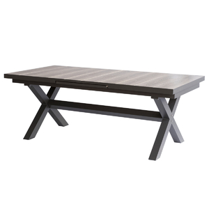 Zahradní stůl rozkládací 200-260x100cm, hliník, slinutá keramika, šedá, AZT-G1920 GREY