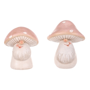 Skřítek muchomůrka - polyresin, růžová hlava, mix 2 druhů, cena za 1 ks