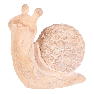 Šnek - figurka z magnesia, vzor květin, vel. L, imitace dřeva