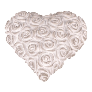 Srdce s růžemi - betonové, šedé
