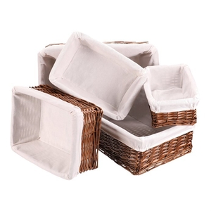 Koš regálový - proutěný, barva přírodní, cena za sadu 5 ks