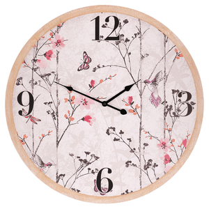 Hodiny nástěnné - pr. 58 cm, MDF, rozkvetlá louka