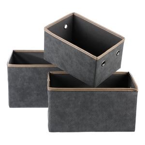 Koš látkový - skládací, šedý, cena za sadu 3 ks