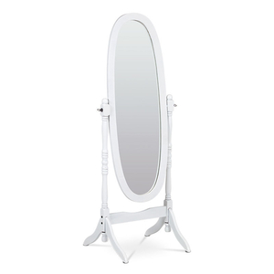 Zrcadlo stojací, v.151 cm, konstrukce z MDF, bílý matný lak