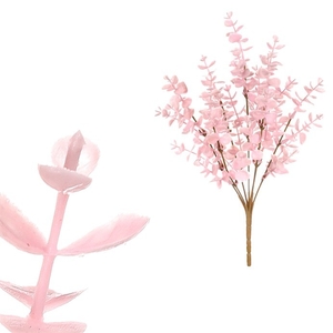 Buxus - umělý trs, barva růžová