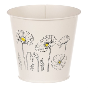 Obal kovový - motiv kvetoucího máku, krémový