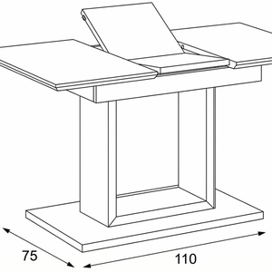 Jídelní stůl rozkládací 110-150x75 cm, mdf HT-430 CAP