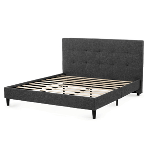 Dvoulůžková postel, látka, šedá, BED-M180 GREY2