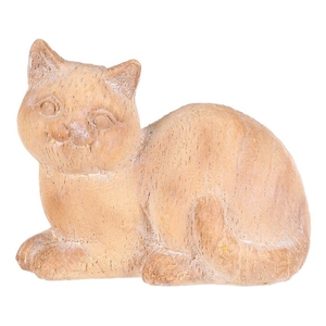 Kočka - figurka z polyresinu, imitace dřeva