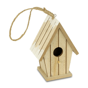 Budka - dřevěná závěsná dekorace, přírodní barva
