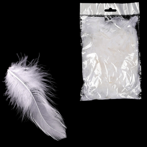 Peří přírodní - na aranžování, bílé, cena za balení (10 g)