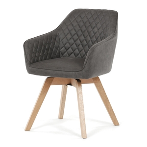 Jídelní židle otočná 180°, černá, látka vintage, DCH-435 BK3