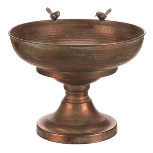 Obal kovový - velký, s ptáčky, barva měděná