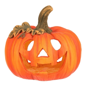 Dýně s obličejem - magnesium, na svíčku, barva oranžová