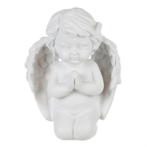 Anděl klečící - figurka z polyresinu, barva bílá