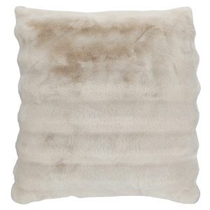 Polštář s výplní - umělá kožešina, 100% polyester, khaki, 60 x 60 cm