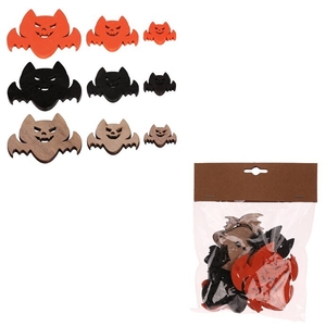 Netopýr - dřevěný, mix 3 barev a 3 vel., cena za balení (18 ks)