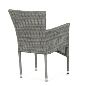 Zahradní židle, kov, polyratan, šedá, AZC-S2118 GREY