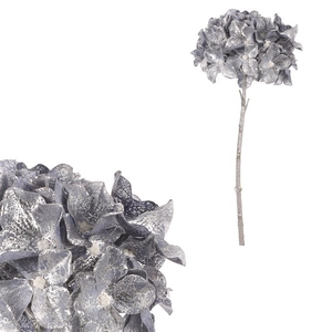 Hortenzie - umělá řezaná květina, modro-stříbrná