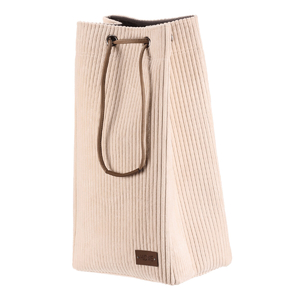 Koš prádelní - manšestr, stahovací, krémová barva