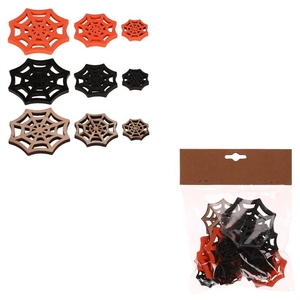 Pavučina - dřevěná, mix 3 barev a 3 vel., cena za balení (18 ks)