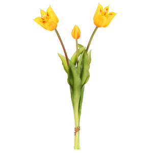 Tulipán - umělý řezaný, žlutý, cena za svazek 3 ks