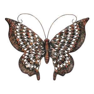 Motýl - kovová nástěnná dekorace, barva měděná