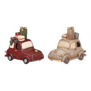 Auto s dárky - polyresin, LED osvětl., mix 2 barev, cena za 1 ks