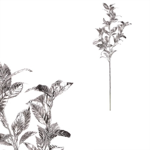 Čajovník - umělá větev s lístky, barva stříbrná