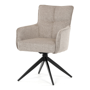 Jídelní židle otočná 180°, béžová, látka, DCH-P3170 LAN2