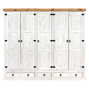 Skříň 5dveřová CORONA bílý vosk