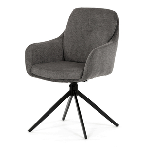 Jídelní židle otočná 180°, šedá, látka, DCH-P3174 GREY2