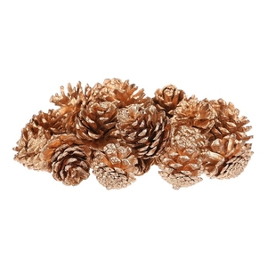 Šišky - pravé borovicové, zlaté, cena za balení (24 ks)