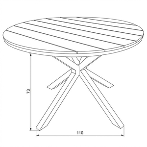 Zahradní stůl 110x110cm, hliník, polywood, šedá, AZT-S1430 GREY