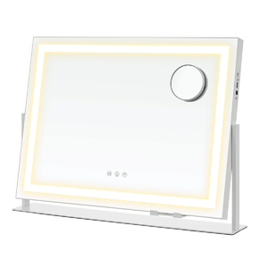 Kosmetické zrcadlo LED 62,5×45,8 cm, dotykové, 3 barvy světla