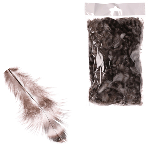 Peří přírodní - na aranžování, šedé, cena za balení (10 g)