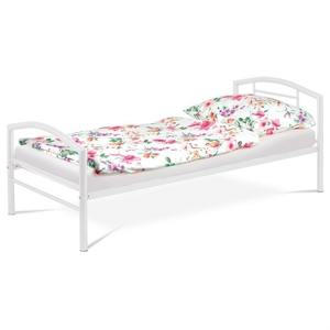 Jednolůžková postel 94x207cm, kov, bílá, BED-1900 WT